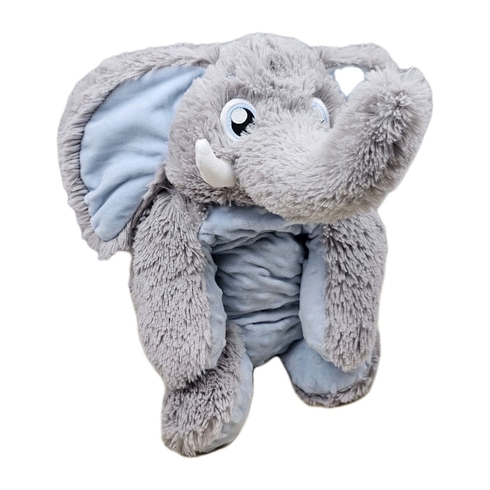 Warm Pals Weighted Hugs Elephant‎ 23" Large Gray Blue Plush Removable Insert
